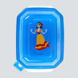 Contenedor Transparente Día de Muertos, Tapa Color Azul, 2 pzas