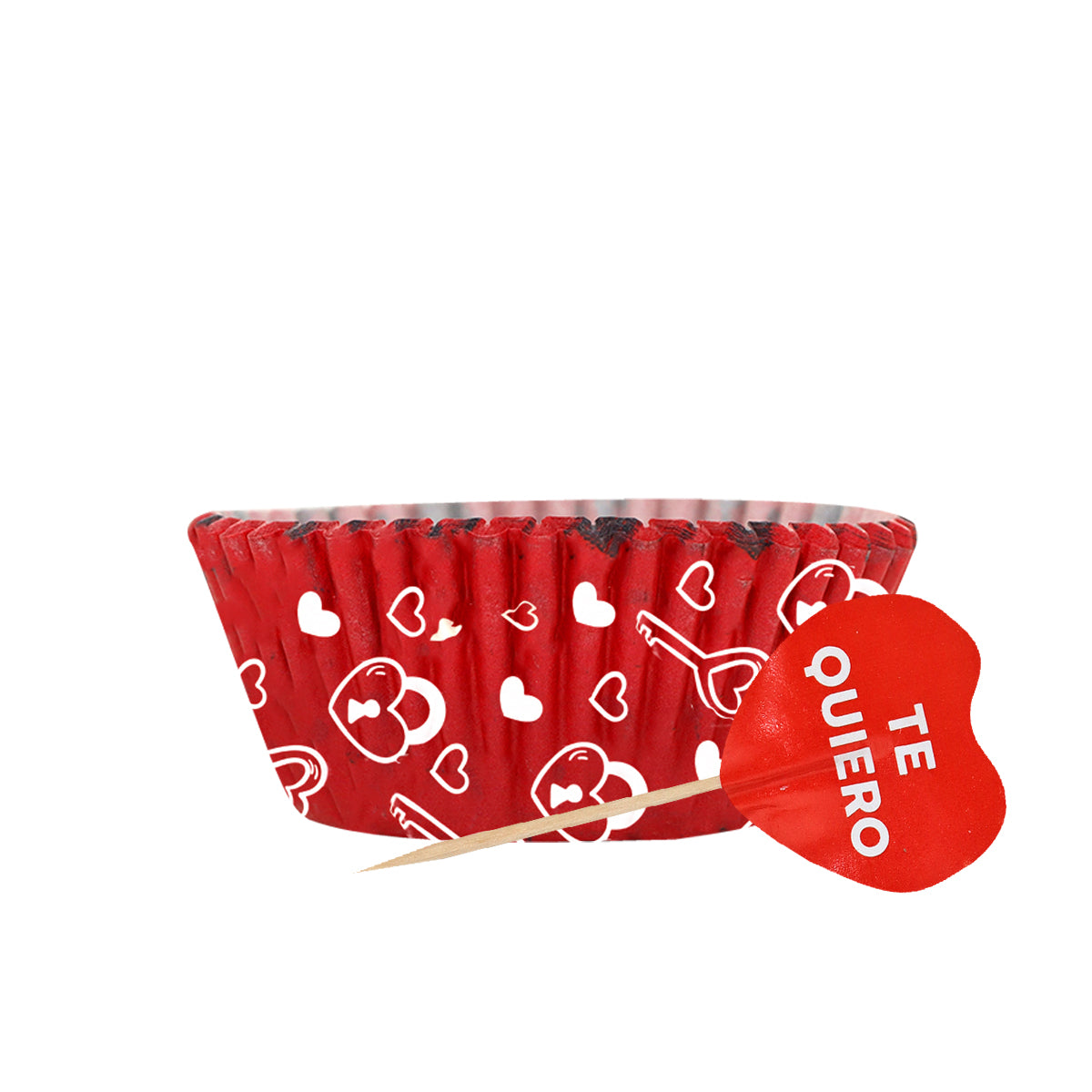Set para Decoración de Cupcakes "Love" color Rojo, 48pzas