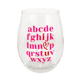 Vaso de Vidrio sin Tallo, Transparente con Detalles color Fiusha