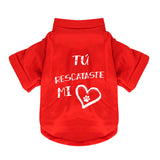 Playera para Mascota Mi Corazón, color Rojo