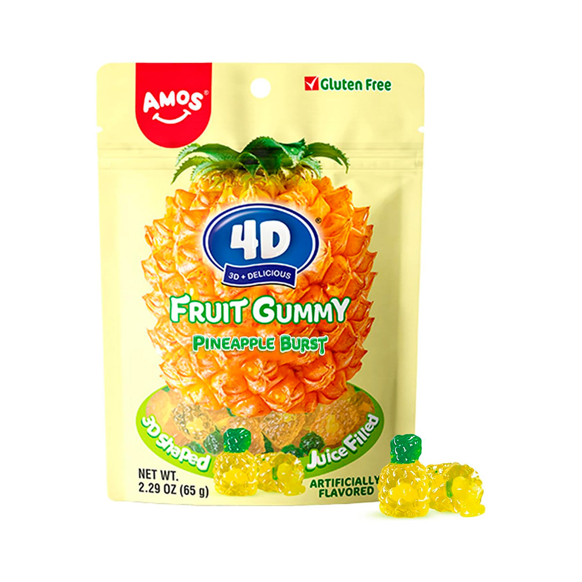 Gomitas Rellena en Forma y Sabor Piña, Amos 62 gr.