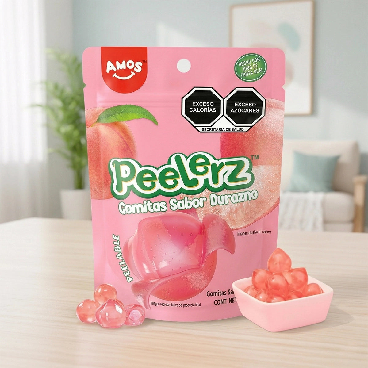 Durazno, Gomitas Pelables, Peelerz, 62 gr