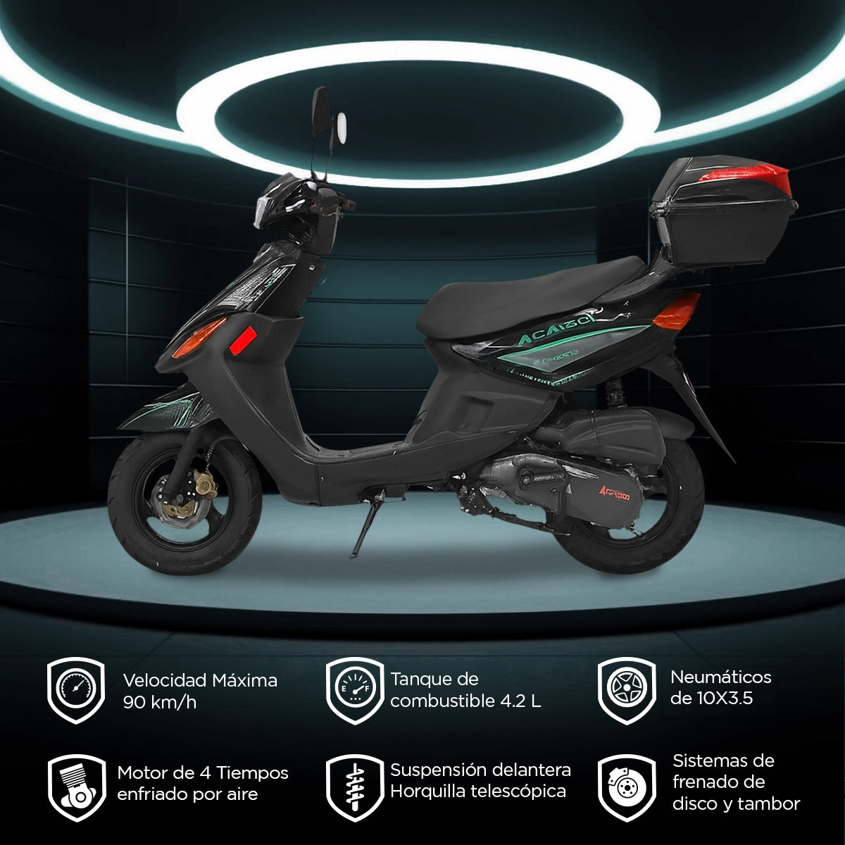 Motocicleta Acapulco Kiwo 150 2025, color Verde