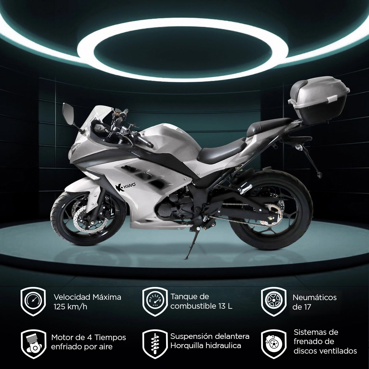 Motocicleta Kiwo Fuji 250 2025, color Gris