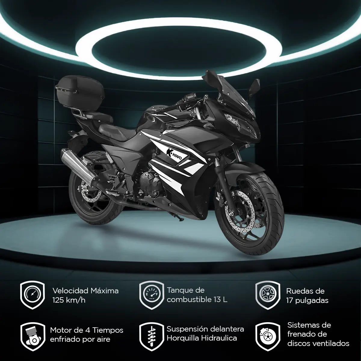 Motocicleta Kiwo KWR 250 2025, Color Negro