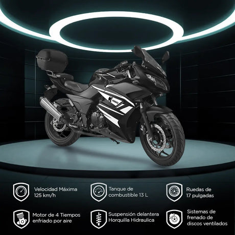 Motocicleta Kiwo KWR 250 2025, Color Negro