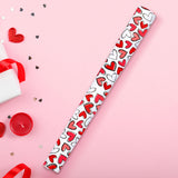 Papel de Regalo de Corazones, color Rojo con Blanco