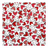 Papel de Regalo de Corazones, color Rojo con Blanco