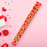 Papel de Regalo Kraft de Corazones, color Rojo
