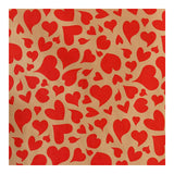 Papel de Regalo Kraft de Corazones, color Rojo
