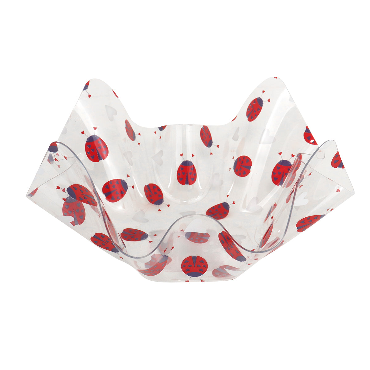 Charola de Acrí­lico Transparente con Catarinas, color Rojo