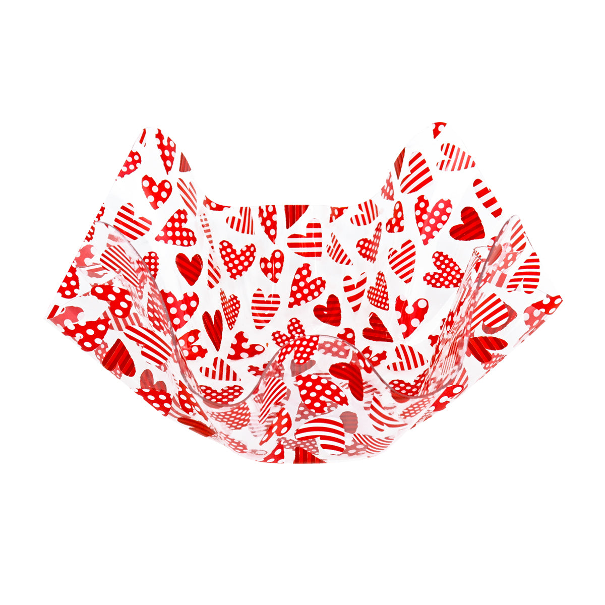 Charola de Acrí­lico Transparente de Corazónes, color Rojo