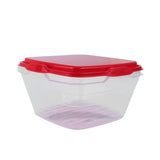 Contenedor Transparente, Tapa Color Rojo, 500 ml