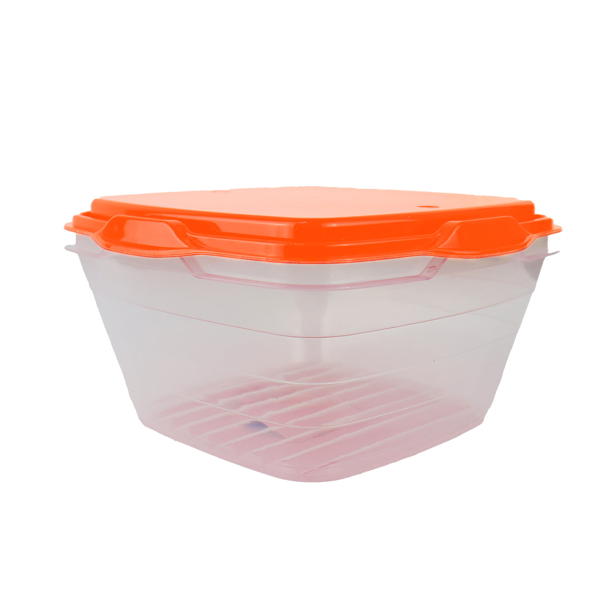 Contenedor Transparente, Tapa Color Naranja, 1 L