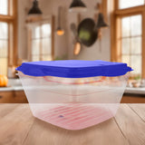 Contenedor Transparente, Tapa Color Azul, 1 L