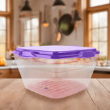 Contenedor Transparente, Tapa Color Morado, 1.8 L