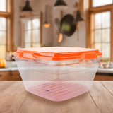 Contenedor Transparente, Tapa Color Naranja, 1.8 L