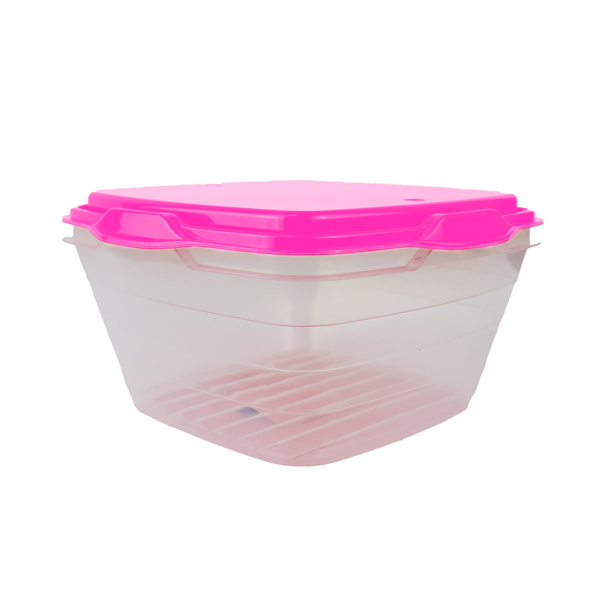 Contenedor Transparente, Tapa Color Rosa, 1.8 L