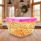 Contenedor Transparente, Tapa Color Rosa, 1.8 L