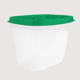 Contenedor Transparente, Tapa Texturizada Color Verde, 500 ml