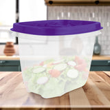 Contenedor Transparente, Tapa Texturizada Color Morada, 500 ml