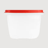 Contenedor Transparente, Tapa Texturizada Color Rojo, 500 ml