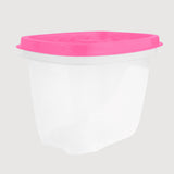 Contenedor Transparente, Tapa Texturizada Color Rosa, 500 ml