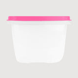 Contenedor Transparente, Tapa Texturizada Color Rosa, 500 ml