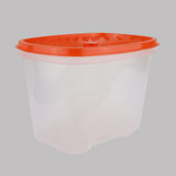 Contenedor Transparente, Tapa Texturizada Color Naranja, 1.2 L