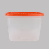 Contenedor Transparente, Tapa Texturizada Color Naranja, 1.2 L