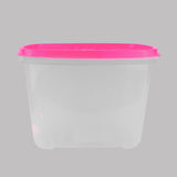 Contenedor Transparente, Tapa Texturizada Color Rosa, 1.2 L