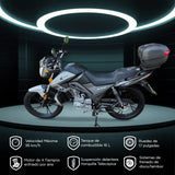 Motocicleta Kiwo Kw150 MY 2025 color Negro con Gris