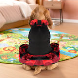 Vestido Invernal para Mascota, Diseño Cuadros, Color Rojo