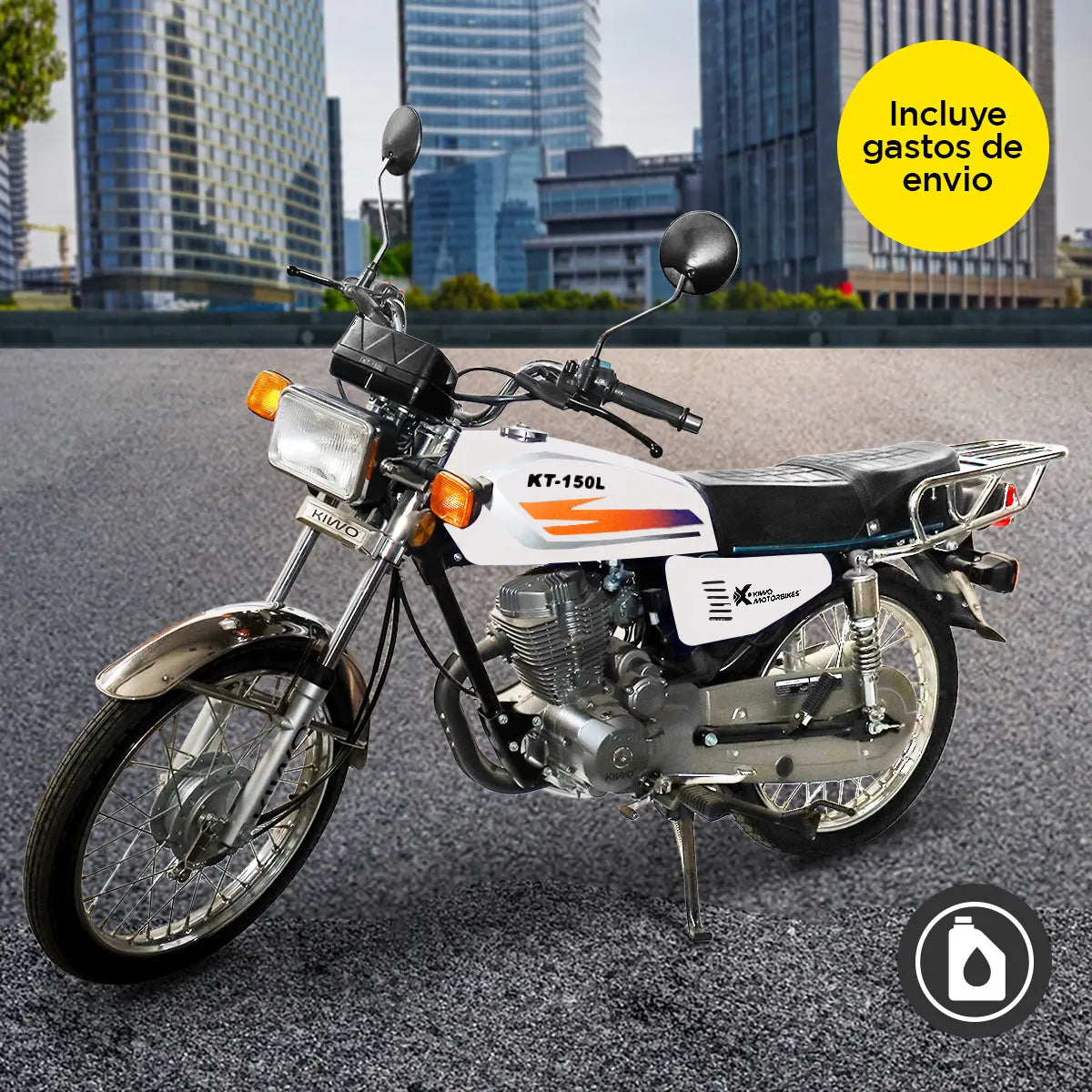 Motocicleta Kiwo, KT-150L 2025, Color Blanco