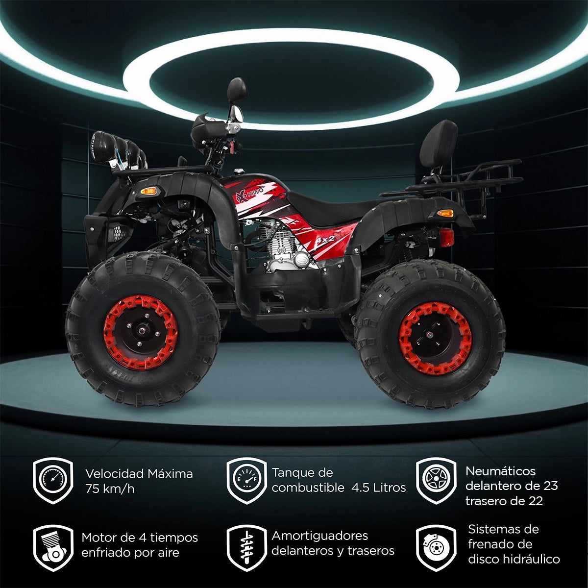 Cuatrimoto Kiwo, KVT 250, 2025, Color Rojo