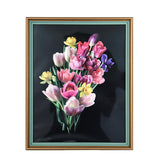 Portarretrato Flores, Color Café y Verde, 20x25 cm