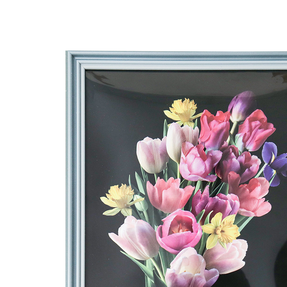 Portarretrato Flores, Color Gris, 20x25 cm