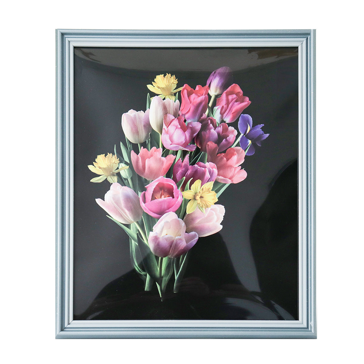 Portarretrato Flores, Color Gris, 20x25 cm