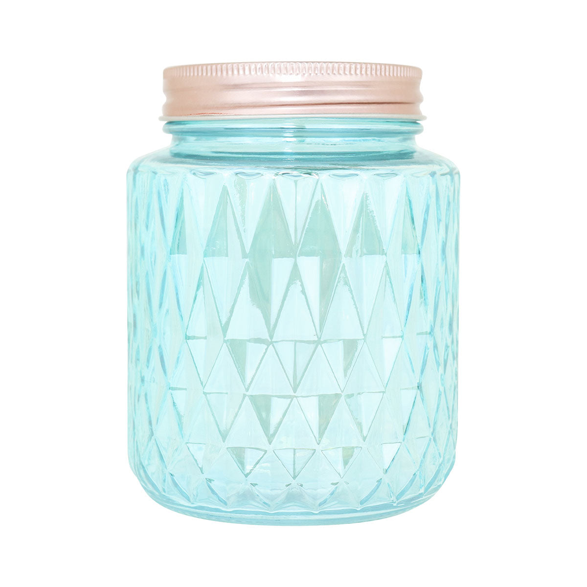 Frasco de Vidrio DiseÃ±o Rombos con Tapa, Color Azul, Capacidad 1000 ml