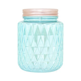 Frasco de Vidrio DiseÃ±o Rombos con Tapa, Color Azul, Capacidad 1000 ml