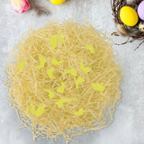 Pasto Decorativo de Plástico con Confetti "Happy Easter", Color Amarillo, 43gr