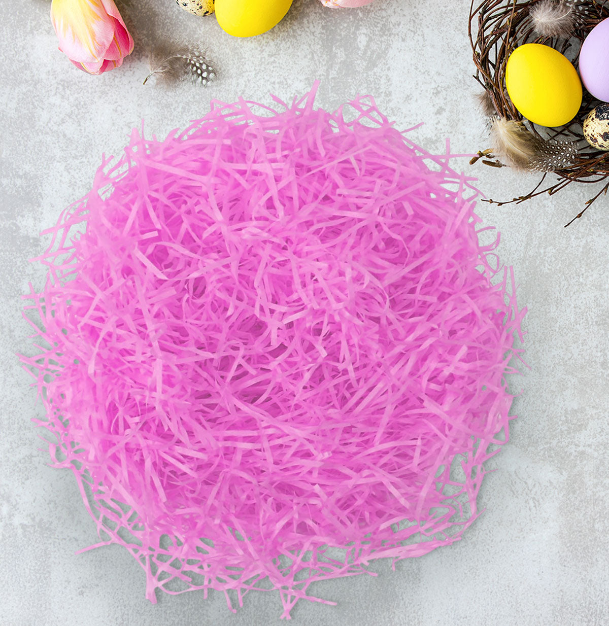 Pasto de Plástico Decorativo para Pascua, Color Rosa, 43gr