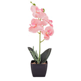 Maceta Clásica con Orquídea Artificial, Color Rosa Claro