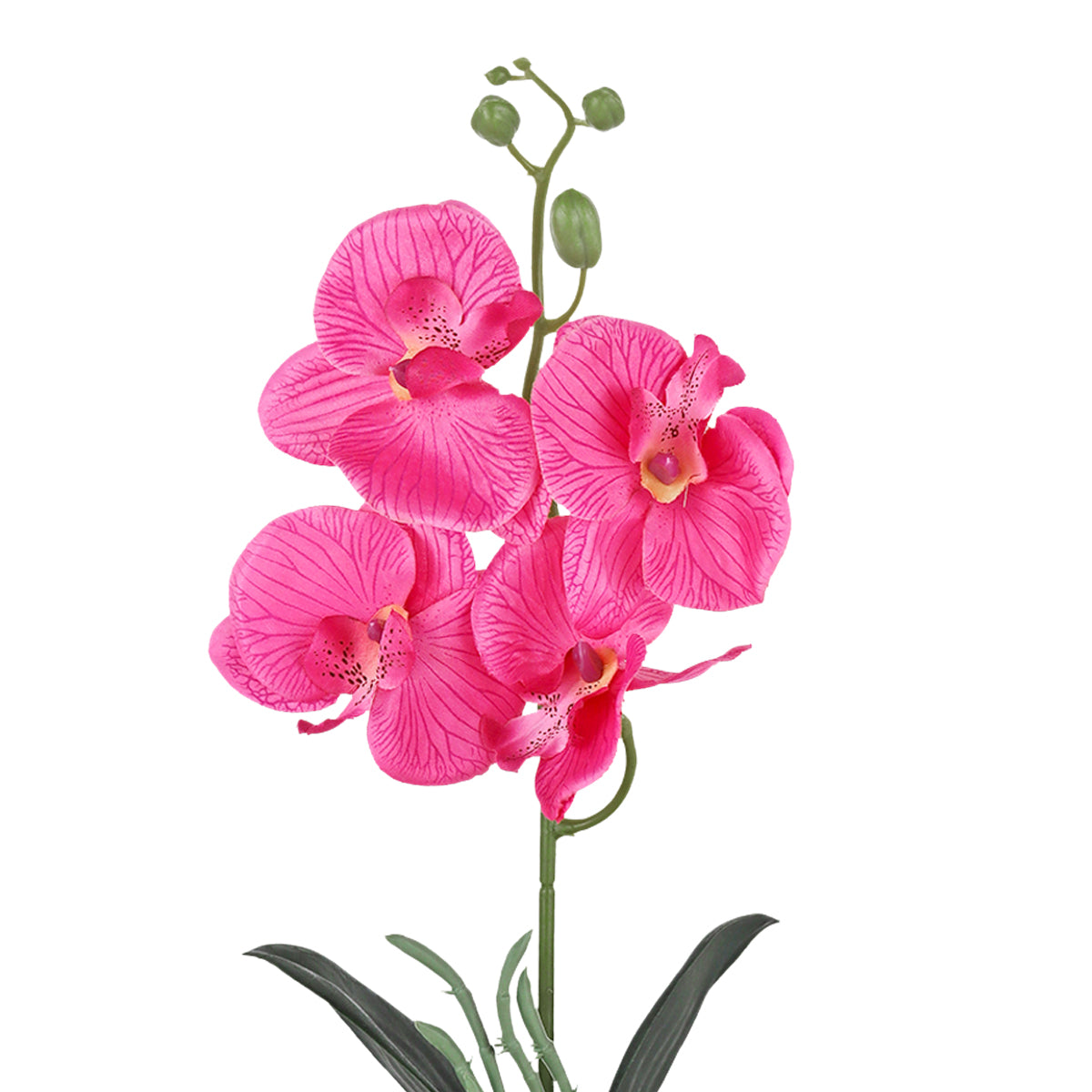 Maceta ClÃ¡sica con OrquÃ­dea Artificial, Color Fucsia