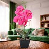 Maceta ClÃ¡sica con OrquÃ­dea Artificial, Color Fucsia