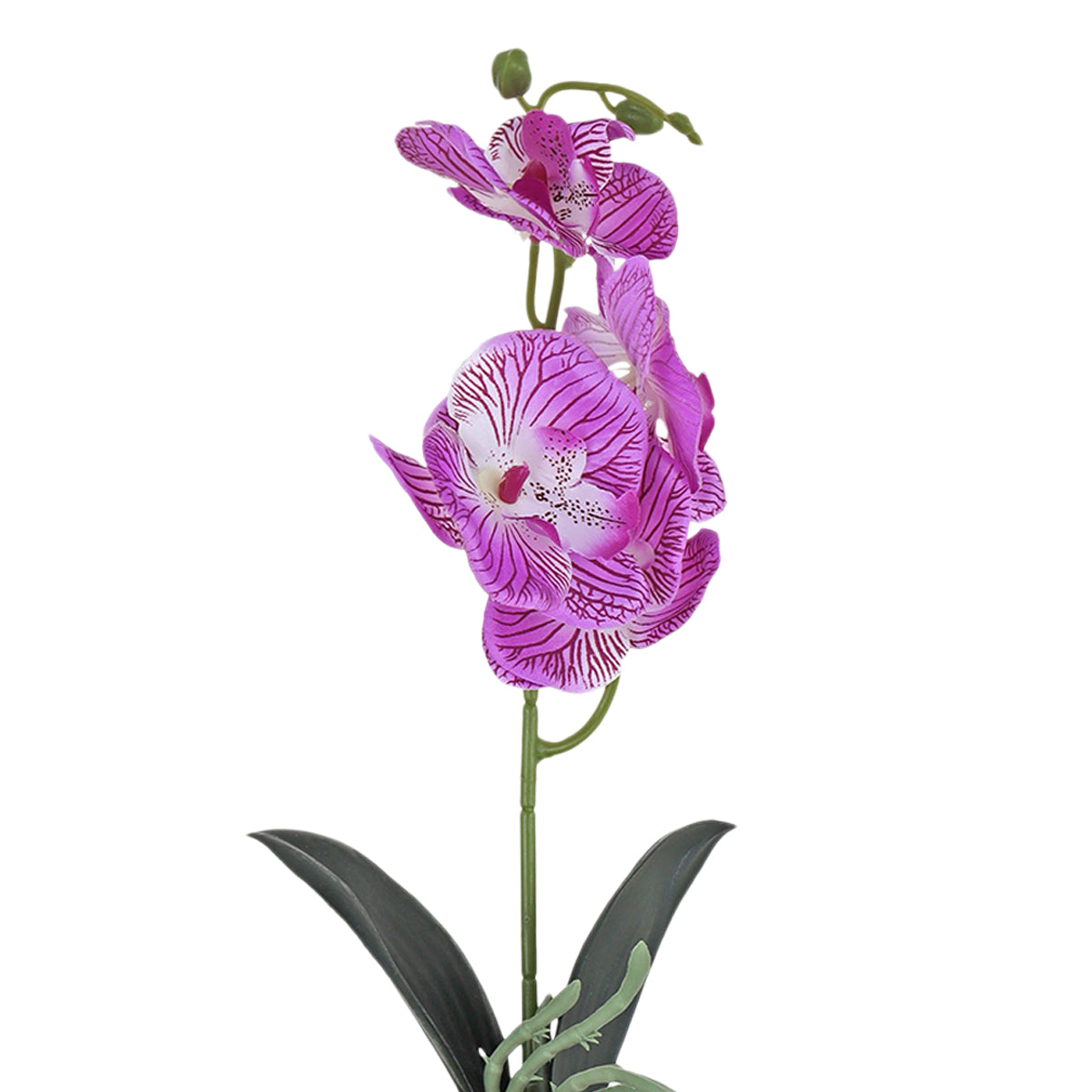Maceta ClÃ¡sica con OrquÃ­dea Artificial, Color Lila