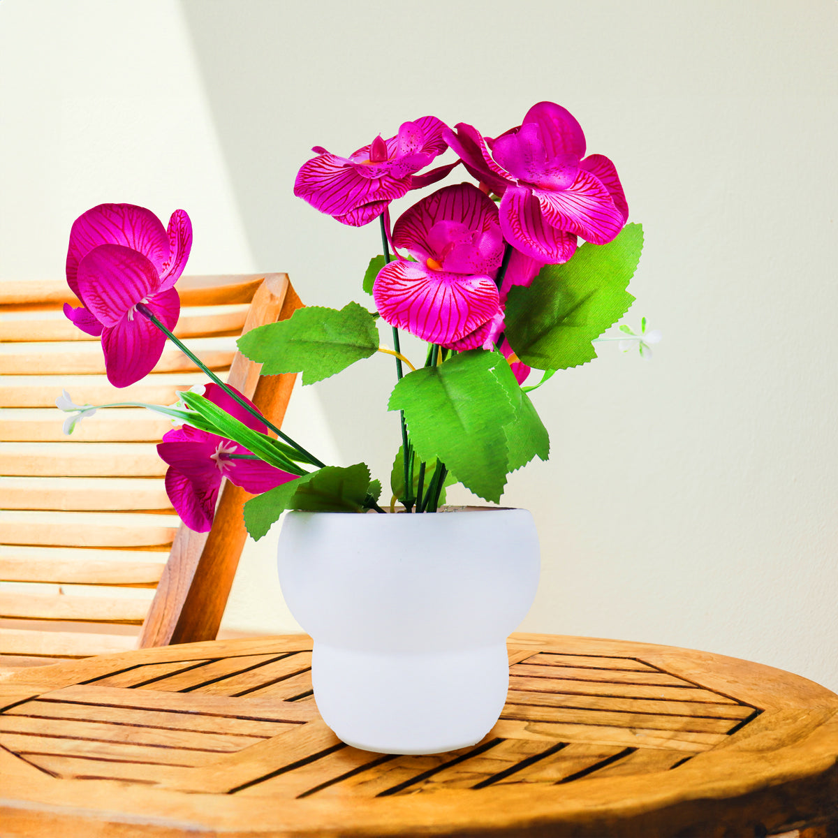 Maceta con OrquÃ­dea Artificial, Color Morado