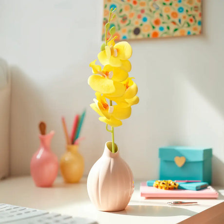 Rama de Orquídea Artificial, Color Amarillo