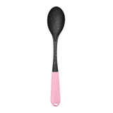 Cuchara Lisa, Inkanto, Color Negro con Mango Rosa