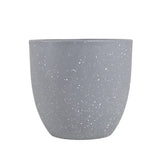 Maceta de Plástico, Diseño Puntos, Color Gris, 14x13 cm
